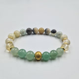 Bracelet Gémeaux Année 2025 en Aventurine verte, Citrine et Amazonite