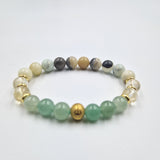 Bracelet Gémeaux Année 2025 en Aventurine verte, Citrine et Amazonite
