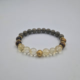 Bracelet Lion Année 2025 en Citrine, Oeil de tigre et Pyrite