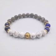 Bracelet Balance Année 2025 en Howlite, Lapis lazuli et Labradorite