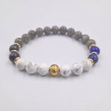 Bracelet Balance Année 2025 en Howlite, Lapis lazuli et Labradorite