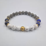 Bracelet Balance Année 2025 en Howlite, Lapis lazuli et Labradorite