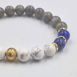 Bracelet Balance Année 2025 en Howlite, Lapis lazuli et Labradorite