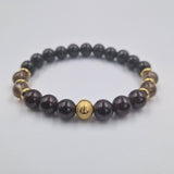 Bracelet Scorpion Année 2025 en Grenat, Quartz fumé et Obsidienne noire