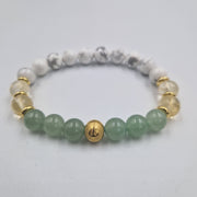 Bracelet Sagittaire Année 2025 en Aventurine verte, Citrine et Howlite