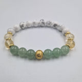 Bracelet Sagittaire Année 2025 en Aventurine verte, Citrine et Howlite