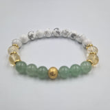 Bracelet Sagittaire Année 2025 en Aventurine verte, Citrine et Howlite