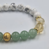 Bracelet Sagittaire Année 2025 en Aventurine verte, Citrine et Howlite