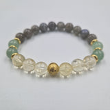 Bracelet Verseau Année 2025 en Citrine, Aventurine verte et Labradorite