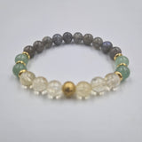 Bracelet Verseau Année 2025 en Citrine, Aventurine verte et Labradorite