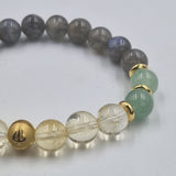Bracelet Verseau Année 2025 en Citrine, Aventurine verte et Labradorite